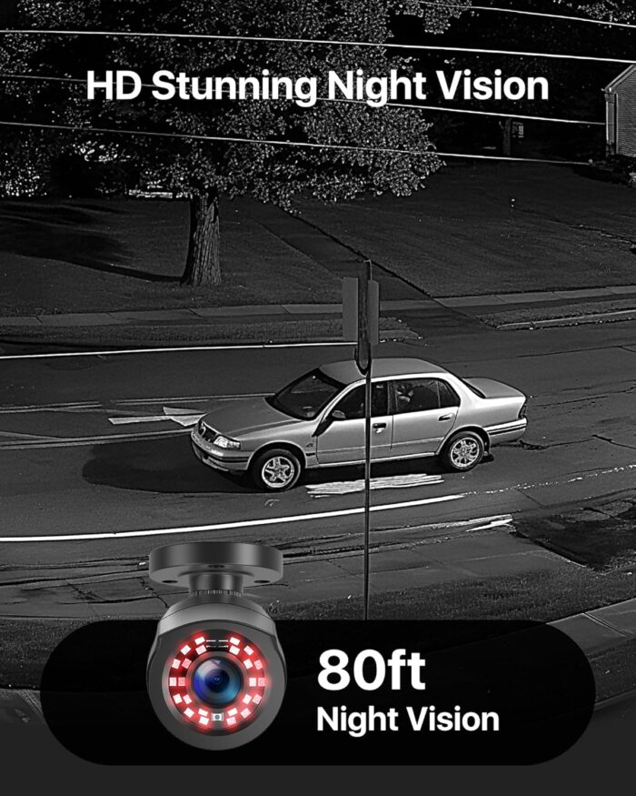 ZOSI 3K Lite 8CH Home Security Camera System Outdoor Indoor, AI Human/Vehicle Detection, Night Vision, H.265+ 5MP Lite 8 Channel CCTV DVR, 8pcs 1080P 1920TVL Surveillance Bullet Cameras (No HDD) - Image 2