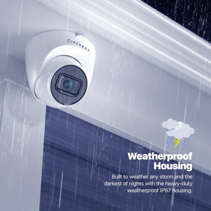 2-Pack Amcrest UltraHD 4K (8MP) Outdoor Security IP Turret PoE Camera, 3840x2160, 98ft NightVision, 125° FOV, IP67, MicroSD Recording (256GB), White (2PACK-IP8M-T2599EW-AI-V3) - Image 6