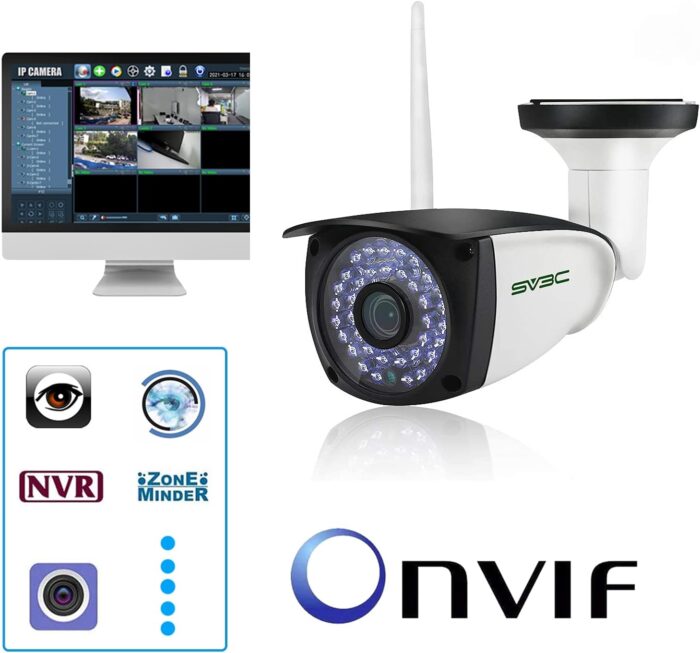 SV3C 5MP WiFi IP Camera Outdoor, Dual Band 2.4GHZ 5GHZ WiFi Security Cameras, Exterior Onvif Cam Support RTSP Browser Viewing, Human Motion Detection, Two-way Audio, IP66 Waterproof, SD Card Recording - Image 7