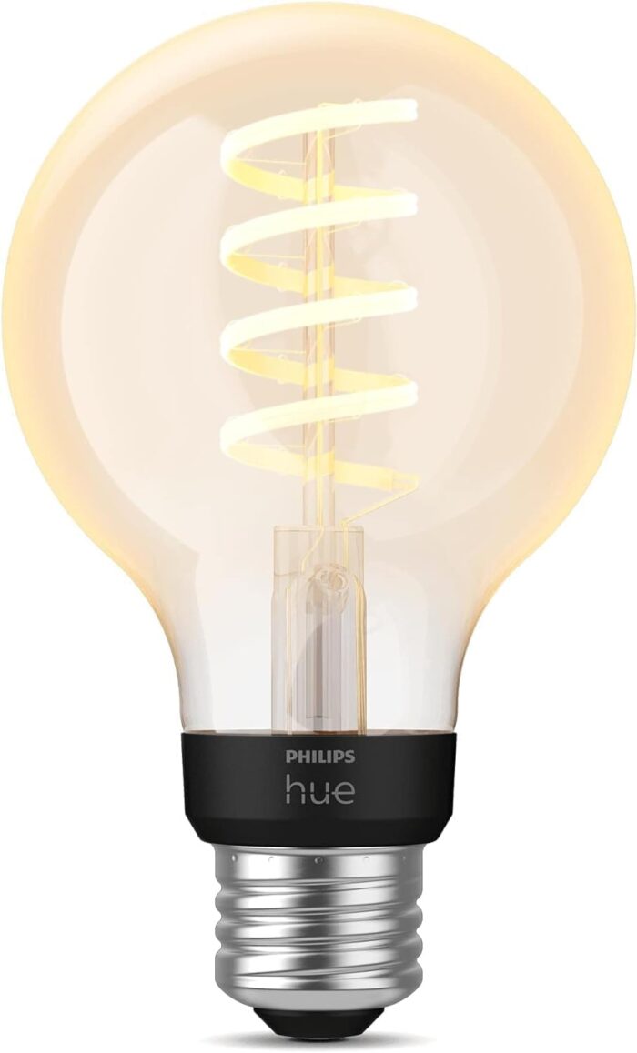 Philips Hue Smart 60W G25 Filament LED Bulb - White Ambiance Warm-to-Cool White Light - 1 Pack - 550LM - E26 - Indoor - Control with Hue App - Works with Alexa, Google Assistant and Apple Homekit - Image 2