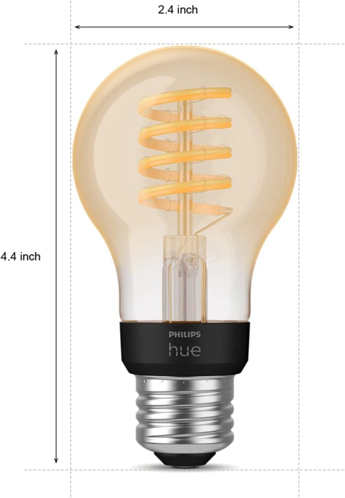 Philips Hue Smart 40W A19 Filament LED Bulb - White Ambiance Warm-to-Cool White Light - 1 Pack - 550LM - E26 - Indoor - Control with Hue App - Works with Alexa, Google Assistant and Apple Homekit - Image 6