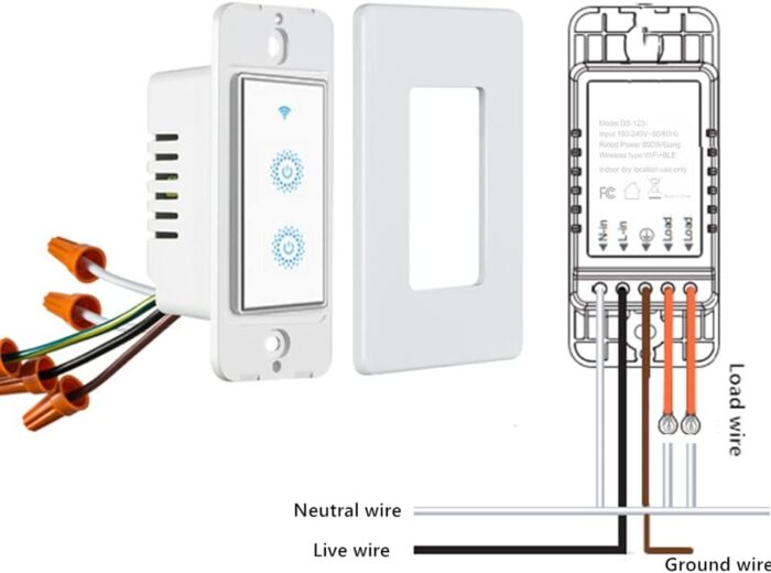 Nexete Smart Wi-Fi Double Light Switch, 2 in1 Single Pole Switch Compatible with Alexa Google Assistant & IFTTT,Remote Control, Timing Function No Hub Required (1-Pack Double Smart Switch) - Image 9