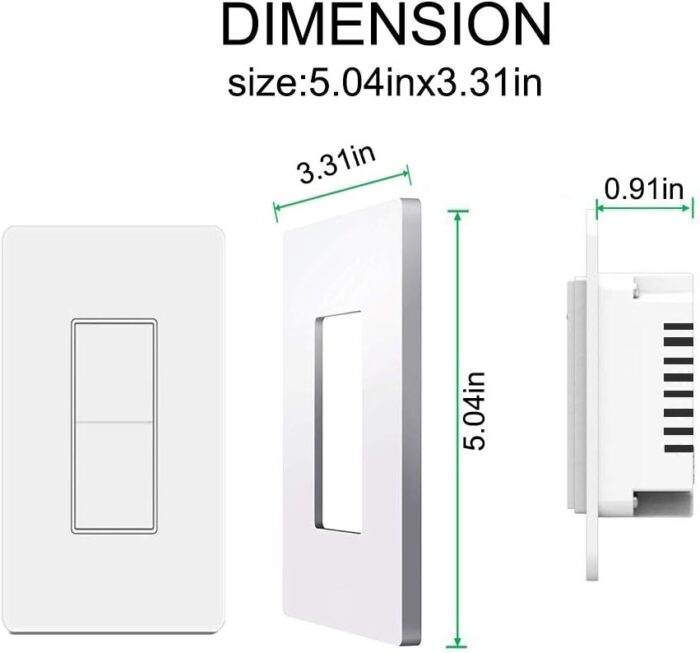 Smart Light Switch, WiFi Smart Double Switch Button, Compatible with Alexa and Google Home, Remote Control with Timing Funtion, No Hub Required,Smart Life APP Provides Control from Anywhere - Image 2