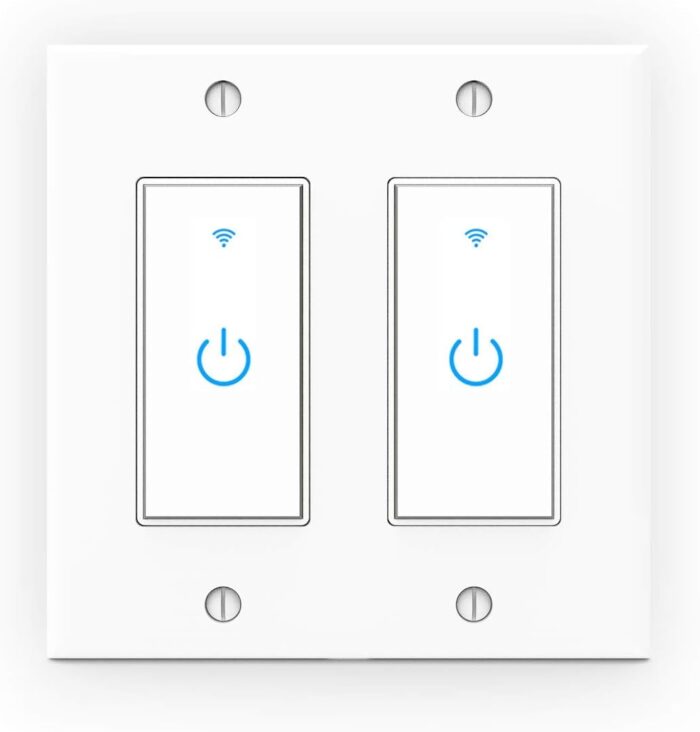 WiFi Light Switch Smart Switch 2 Gang Touch Wall Switch - Compatible with Alexa Google Assistant