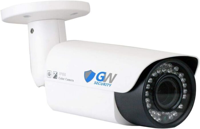 GW Security 5 Megapixel 2592 x 1920 Pixel Super HD 1920P Outdoor PoE 120FT Night Vision Weatherproof Security IP Camera with 2.8-12mm Varifocal Zoom Len