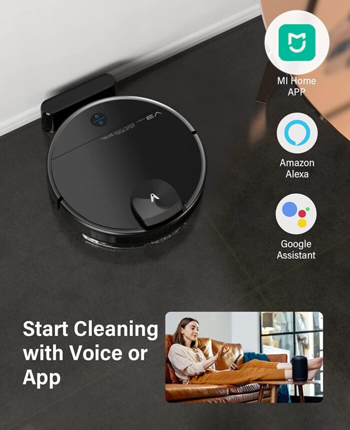 VIOMI Smart Robot Vacuum V3 Max Duster Vacuum and Mop for Multi Floors with Lidar Navigation Technology, Compatible with Alexa and Google, Black - Image 4