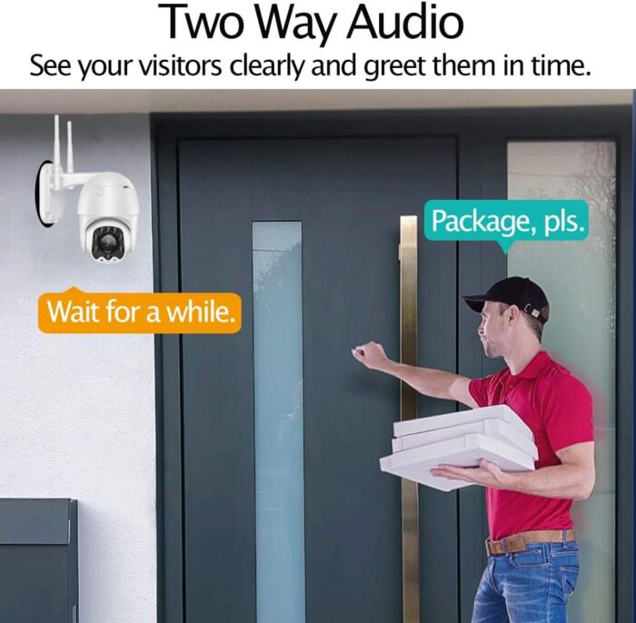 Outdoor PTZ WiFi IP Security Camera 1080P Home Surveillance Camera Pan/Tilt Two-Way Audio Motion Detection Color Night Vision Auto Tracking CamHiPro APP AT-200DW - Image 7