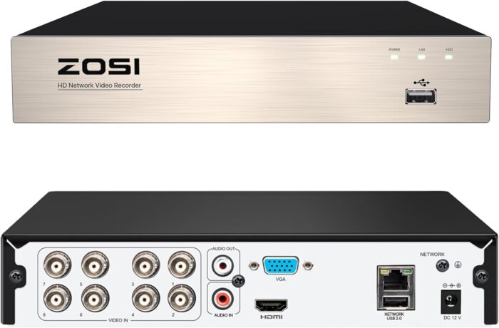 ZOSI 8Channel Surveillance Video Recorders 1080N/720P 4-in-1 HD-TVI Standalone CCTV Security DVR System For 720P,1080P Security Cameras,Motion Detection,Easy Remote Access(NO Hard Drive)