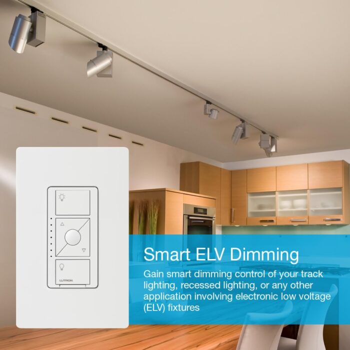 Lutron Caseta Smart Lighting Original Dimmer Switch ELV+ for Light Bulbs, , Works w/ Alexa, Apple Homekit, Google Home (Hub Required), 250W LED Single-Pole/3-Way, Neutral Required, PD-5NE-WH, White - Image 4