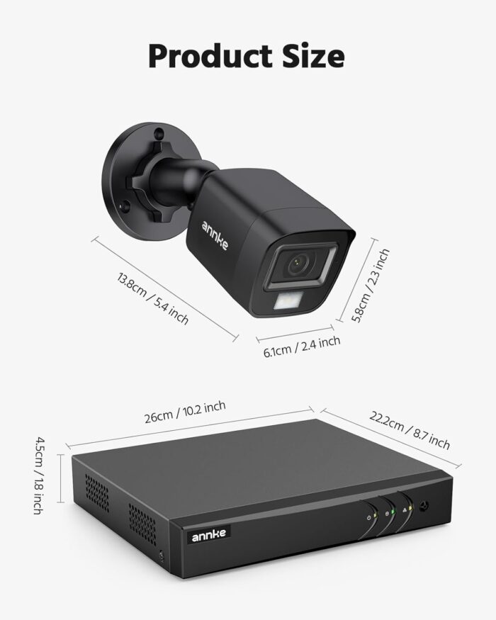 ANNKE 8CH Wired Outdoor Security Camera System with AI Human/Vehicle Detection, 5MP Lite H.265+ CCTV DVR Recorder and 4 x 1080P Surveillance Cameras, Email Alert with Snapshots, No Hard Drive - Image 8