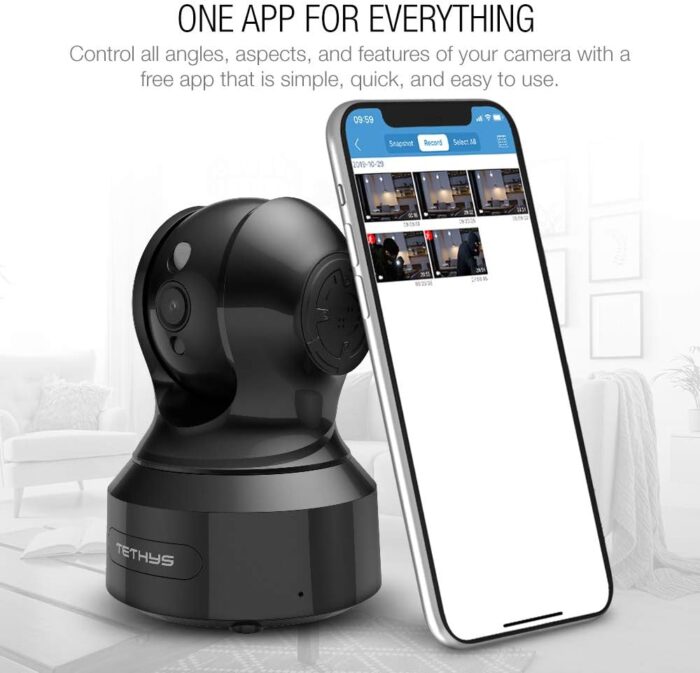 TETHYS Wireless Security Camera 1080P Indoor [Work with Alexa] Pan/Tilt WiFi Smart IP Camera Dome Surveillance System w/Night Vision,Motion Detection,2-Way Audio,Cloud for Home,Business, Baby Monitor - Image 8