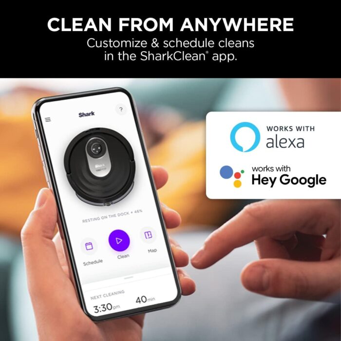 Shark AI Robot Vacuum & Mop with Self-Cleaning Brushroll for Floors, Carpet Black/Silver (RV2001WD) With LiDAR Navigation - Image 13
