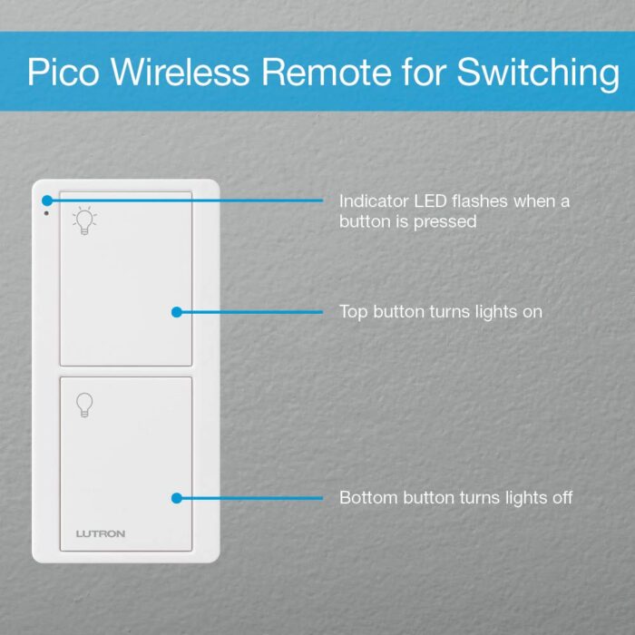 Lutron Caseta Smart Lighting Kit w/ Original Switch, Pico Remote, Wallplate, and More, for Light Bulbs, Works w/ Alexa, Apple Homekit, Google Home (Hub Required), 5A, Neutral Required, P-PKG1WS-WH - Image 15