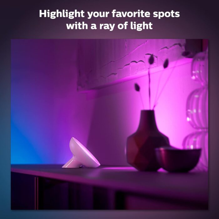 Philips Hue Bloom Smart Table Lamp, White - White and Color Ambiance LED Color-Changing Light - 1 Pack - Control with Hue App - Compatible with Alexa, Google Assistant, and Apple Homekit - Image 4
