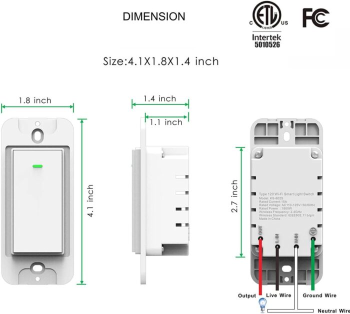 Smart Light Switch, Double Smart WiFi Light Switches, Smart Switch 2 Gang Works with Alexa Google Assistant - Image 6