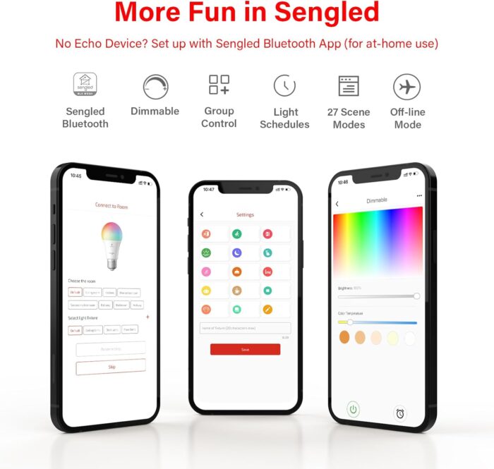 Sengled Smart Light Bulbs, Color Changing Alexa/Bluetooth Mesh, Dimmable LED Bulb A19 E26 Multicolor, High CRI, High Brightness, 8.7W 800LM, 1Pack - Image 7