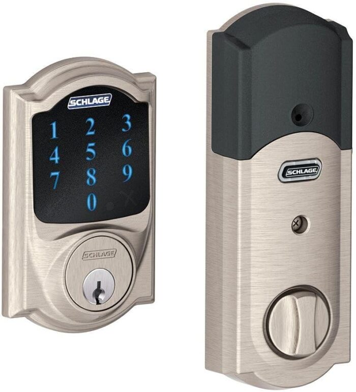 Schlage Lock Company Connect Camelot Satin Nickel Touchscreen Deadbolt with Alarm