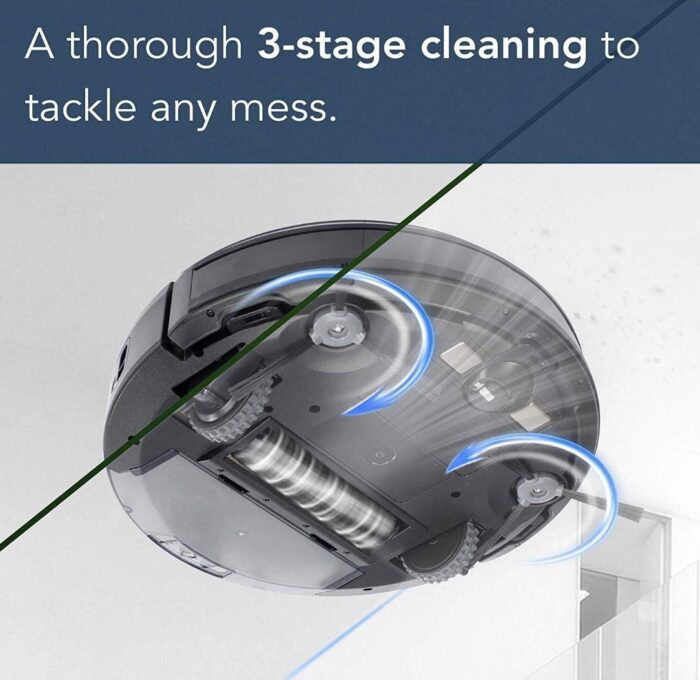 Ecovacs DEEBOT 500 Robot Vacuum Cleaner with Max Power Suction, Up to 110 min Runtime, Hard Floors & Carpets, Pet Hair, App Controls, Self-Charging, Quiet, Large, Black, 8 Each - Image 3