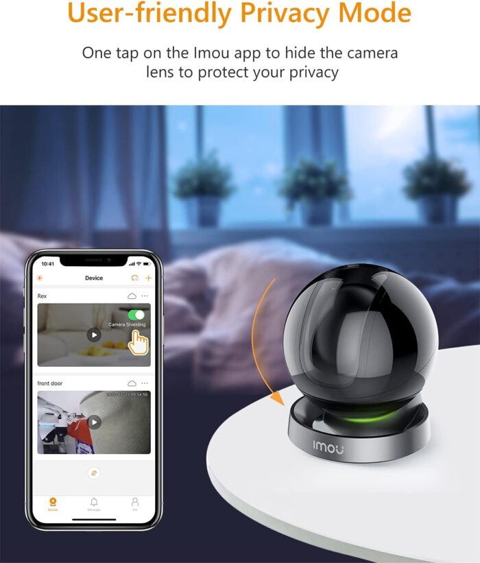 Imou Security Camera Indoor 1080P WiFi Camera (2.4G Only) 360 Degree View Smart Camera with Night Vision, 2-Way Audio, Smart Tracking, Sound Detection, Spotlight & Siren and Ethernet Port, Rex 2MP - Image 8