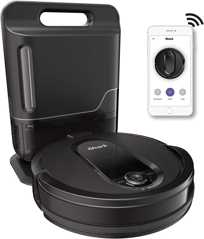 Shark RV1001AE IQ Robot Self-Empty XL, Robot Vacuum with IQ Navigation, Home Mapping, Self-Cleaning Brushroll, Wi-Fi Connected, Works with Alexa, Black - Image 2