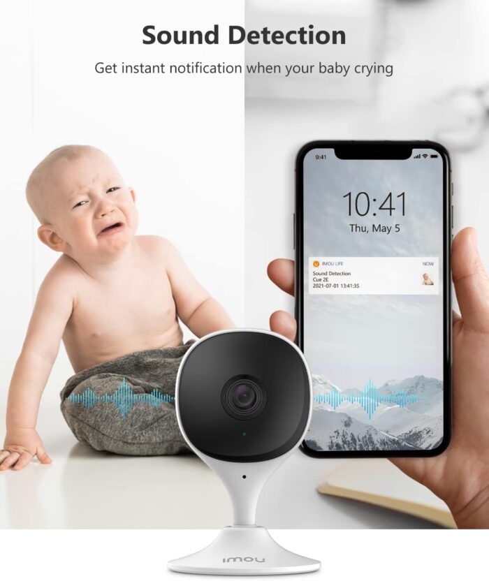 Imou Home Security Camera 2 Pack 1080P Baby Monitor with Night Vision, 2-Way Audio, Human Detection, Sound Detection, Plug in WiFi Indoor Camera Dog Cam with App, 2.4G Wi-Fi Only, Works with Alexa - Image 5