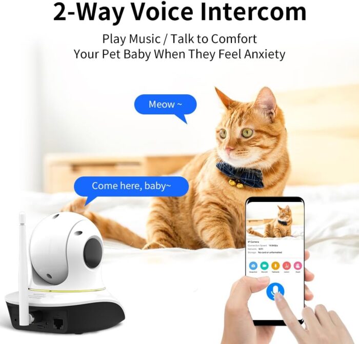 VSTARCAM Pet Camera with Laser, 3MP 2.4GHz WiFi Interactive Dog & Cat Laser Toy Camera with Night Vision, Motion Detection Alerts, APP Remote Control Indoor Security Camera for Pet Monitoring - Image 4