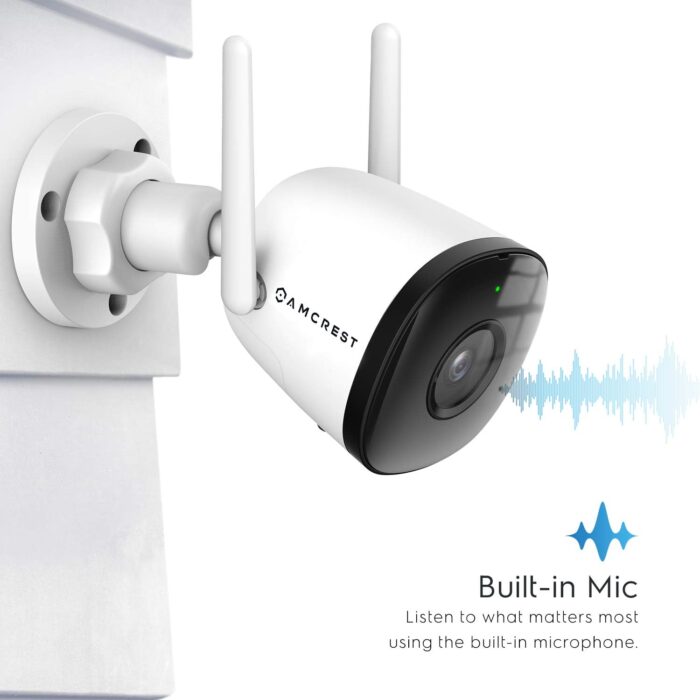 Amcrest 1080P WiFi Camera Outdoor, Smart Home 2MP Bullet IP Security Camera Outdoor Wireless, 98ft Nightvision, Built-in Mic, 102° FOV, 256GB MicroSD Storage (Sold Separately), ASH22-W (Wired Power) - Image 4