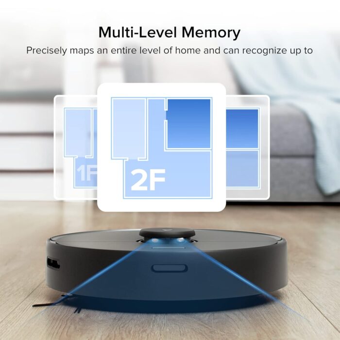 roborock S4 Max Robot Vacuum with Lidar Navigation, 2000Pa Strong Suction, Multi-Level Mapping, No-go Zones, Ideal for Carpets and Pets Robotic Vacuum - Image 3