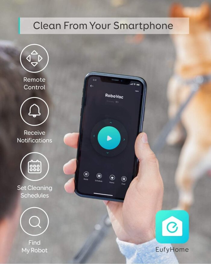 Eufy BoostIQ RoboVac 15C MAX, Wi-Fi Connected, Super-Thin, 2000Pa Suction, Quiet, Self-Charging Robotic Vacuum Cleaner, Cleans Hard Floors to Medium-Pile Carpets, Black (Renewed) - Image 2