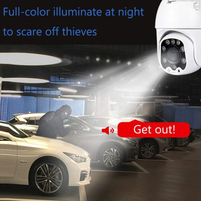 Outdoor PTZ WiFi IP Security Camera 1080P Home Surveillance Camera Pan/Tilt Two-Way Audio Motion Detection Color Night Vision Auto Tracking CamHiPro APP AT-200DW - Image 5