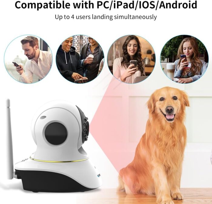 VSTARCAM Pet Camera with Laser, 3MP 2.4GHz WiFi Interactive Dog & Cat Laser Toy Camera with Night Vision, Motion Detection Alerts, APP Remote Control Indoor Security Camera for Pet Monitoring - Image 5