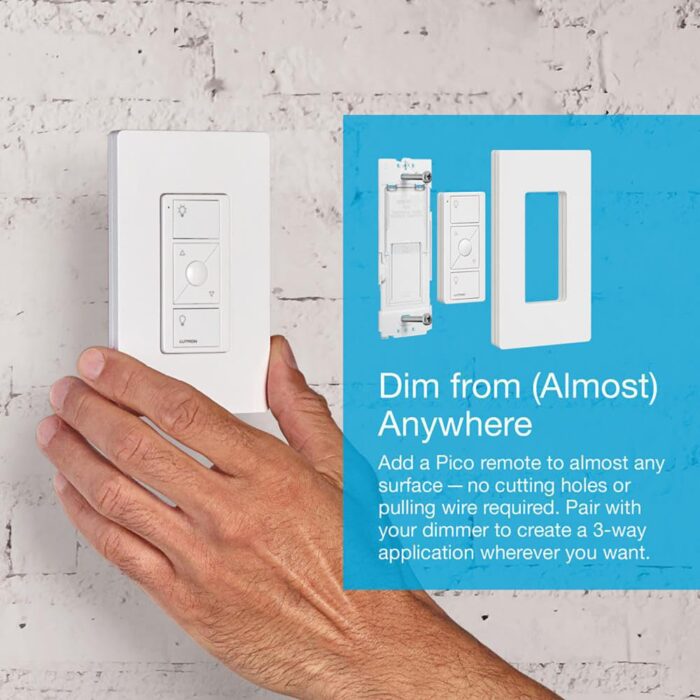 Lutron Caseta Smart Lighting Original Dimmer Switch ELV+ for Light Bulbs, , Works w/ Alexa, Apple Homekit, Google Home (Hub Required), 250W LED Single-Pole/3-Way, Neutral Required, PD-5NE-WH, White - Image 7
