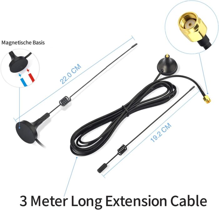 Tonton 2 Pack 10ft 7dBi WiFi Antenna Extension Cable with Magnetic Base for IP Wireless Security Camera and CCTV Wireless Camera System - Image 7