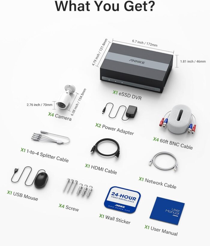 ANNKE Security Camera System, 3K Lite 5-in-1 H.265+ 8CH eDVR with 1TB eSSD and (4) 1080p (2MP) Weatherproof Surveillance Wired Cams, AI Human/Vehicle Detection, 100ft Night Vision, Email Alert - Image 9