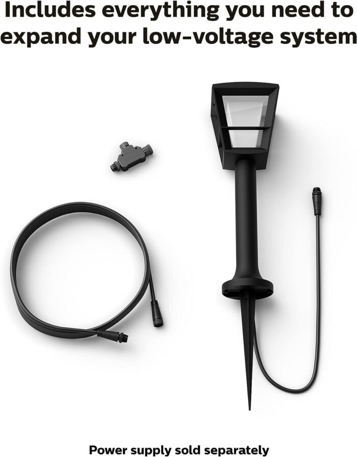 Philips Hue Econic Outdoor Smart Pathway Light - White & Color Ambiance LED Walkway Lights - Low Voltage Lighting - 1 Pack - Requires Bridge and Power Supply - Control with App and Voice -Weatherproof - Image 5