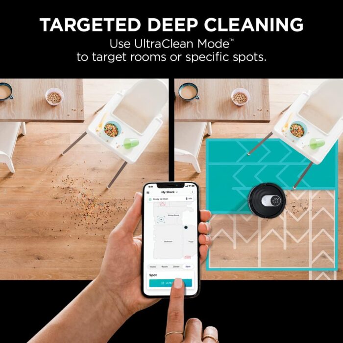 Shark AI Robot Vacuum & Mop with Self-Cleaning Brushroll for Floors, Carpet Black/Silver (RV2001WD) With LiDAR Navigation - Image 7