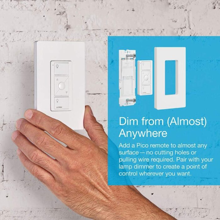 Lutron Caseta Smart Start Kit for Lamps, Plug-in Lamp Dimmer with Smart Bridge and Pico Remote, Compatible with Alexa, Apple HomeKit, and The Google Assistant | P-BDG-PKG1P | White - Image 6