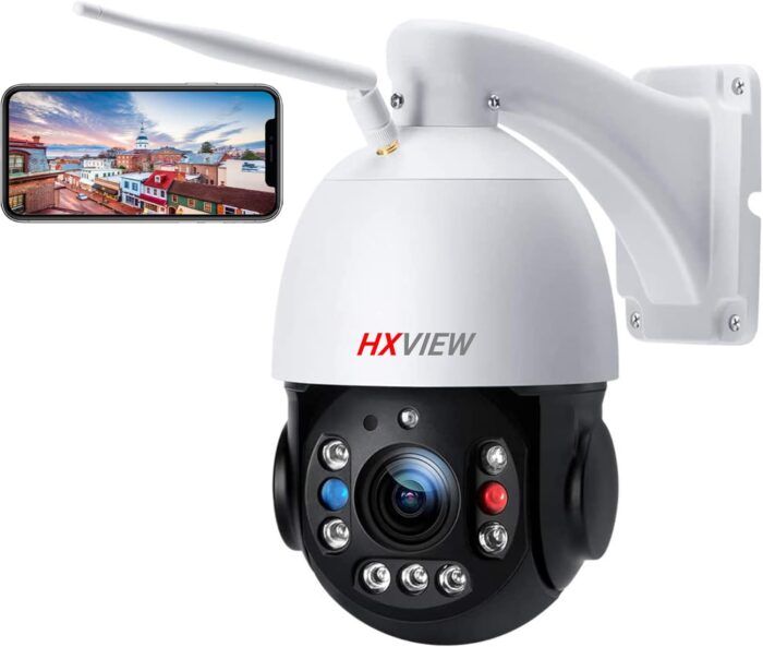 PTZ Camera Outdoor, 30X Optical Zoom Security Camera, 5MP Wireless WiFi RTSP IP Camera, 1000FT Night Vision, Auto Tracking, Emergency Strobe Light Alarm, Human Detection, 2-Way Audio