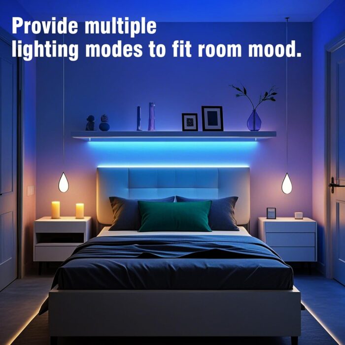 VOLIVO LED Strip Lights 25 FT, App Controlled Bluetooth Led Light Strips Sync with Music, Color Changing Lighting for Bedroom, Home Decoration - Image 5