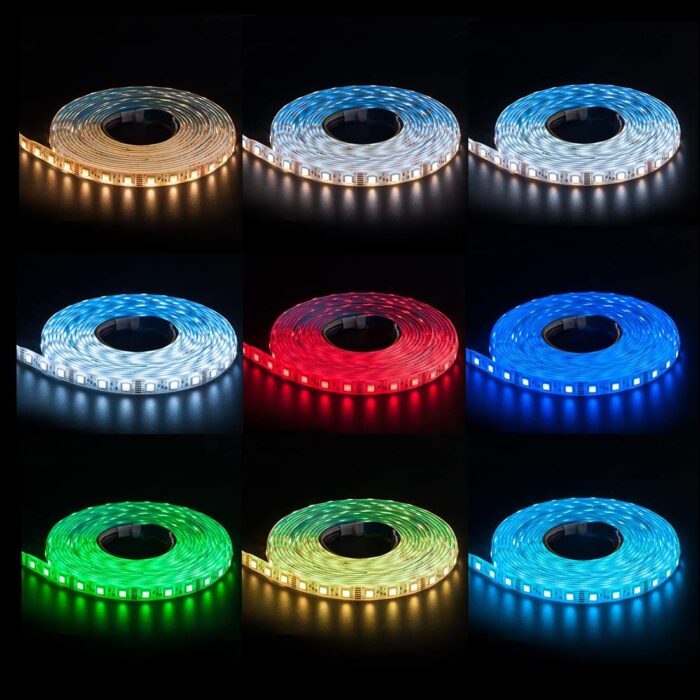 BTF-LIGHTING RGBCCT 5 Colors in 1 LED Tape Lights 5050SMD RGBWW RGB+Dimmable Color Temperature 2700K-6500K 16.4ft 60Pixel/m 300LED IP65 DC12V White PCB for Home Decoration(No Adapter or Controller) - Image 5