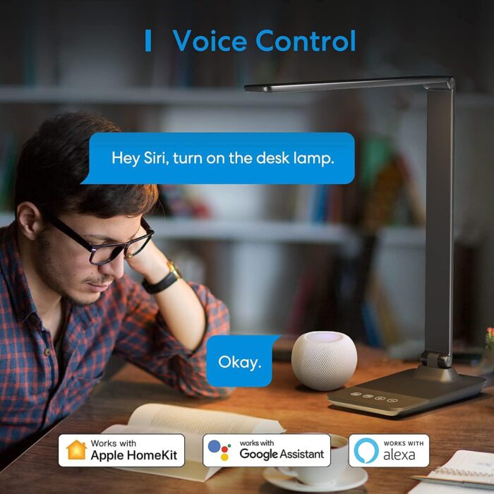 meross Smart LED Desk Light, Metal LED Desk Lamp Works with HomeKit, Alexa and Google Home, WiFi Eye-Caring Smart LED Desk Lamp for Home Office with Tunable White, Remote Control, Schedule and Timer - Image 5