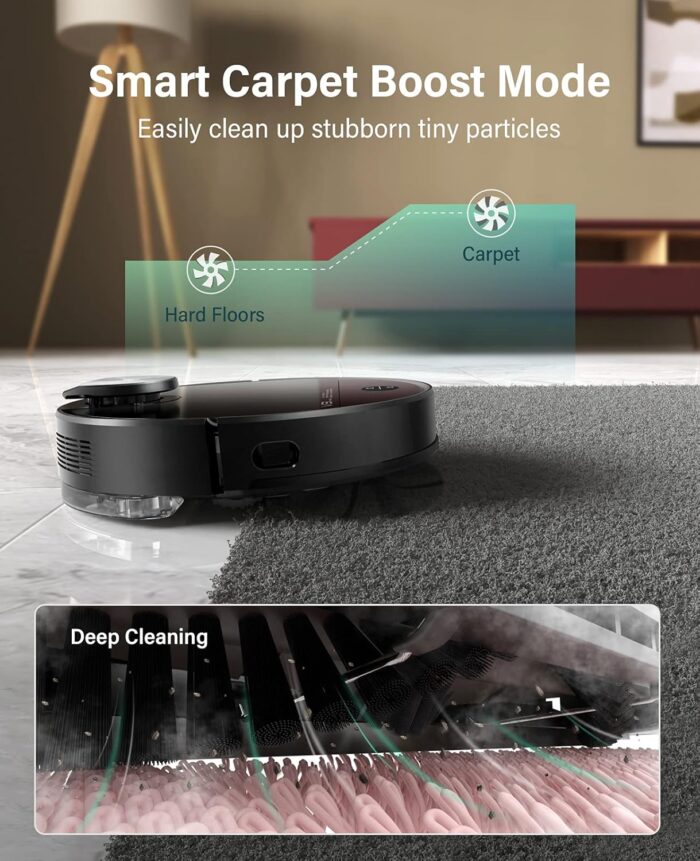 VIOMI Smart Robot Vacuum V3 Max Duster Vacuum and Mop for Multi Floors with Lidar Navigation Technology, Compatible with Alexa and Google, Black - Image 5