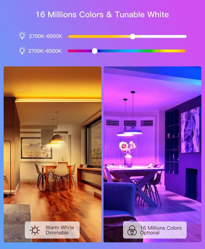 TREATLIFE Smart Light Bulbs 4 Pack, UL Certified 2.4GHz Color Changing Light Bulb, Works with Alexa Google Home, A19 E26 Dimmable LED Light Bulb 9W 800 Lumen for Party Decoration, Smart Home Lighting - Image 2