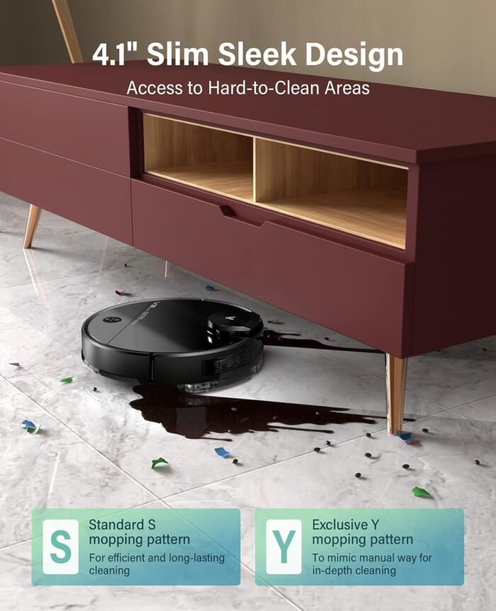 VIOMI Smart Robot Vacuum V3 Max Duster Vacuum and Mop for Multi Floors with Lidar Navigation Technology, Compatible with Alexa and Google, Black - Image 7