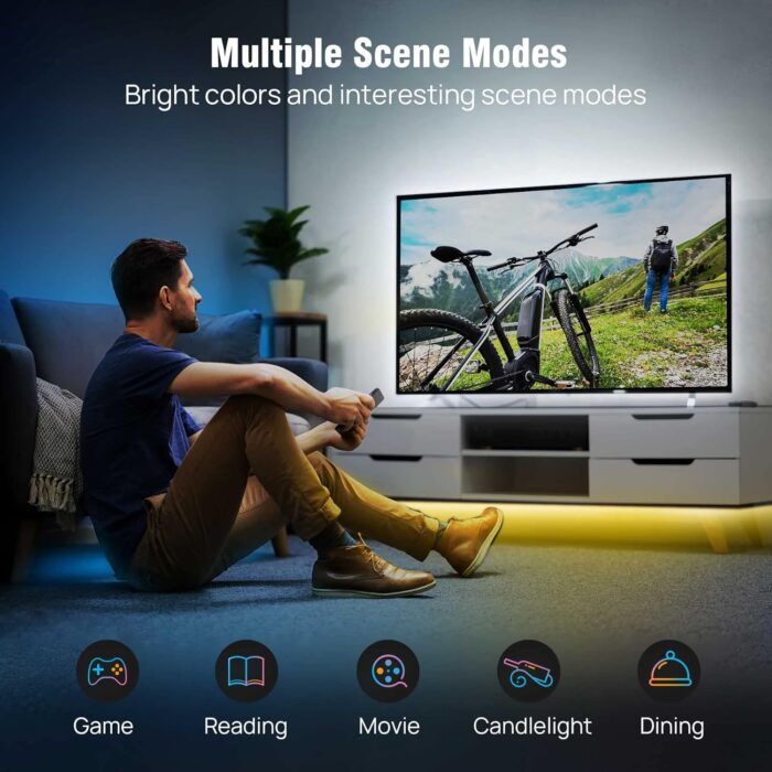 Sengled Smart Bluetooth Mesh LED Multicolor Light Strip, 2M (6.6ft), Works with Amazon Echo and Alexa, High Brightness with 16 Million Colors, RGBW, 450 Lumens/Meter, 3 Years Warranty (B1G-G8E) - Image 2