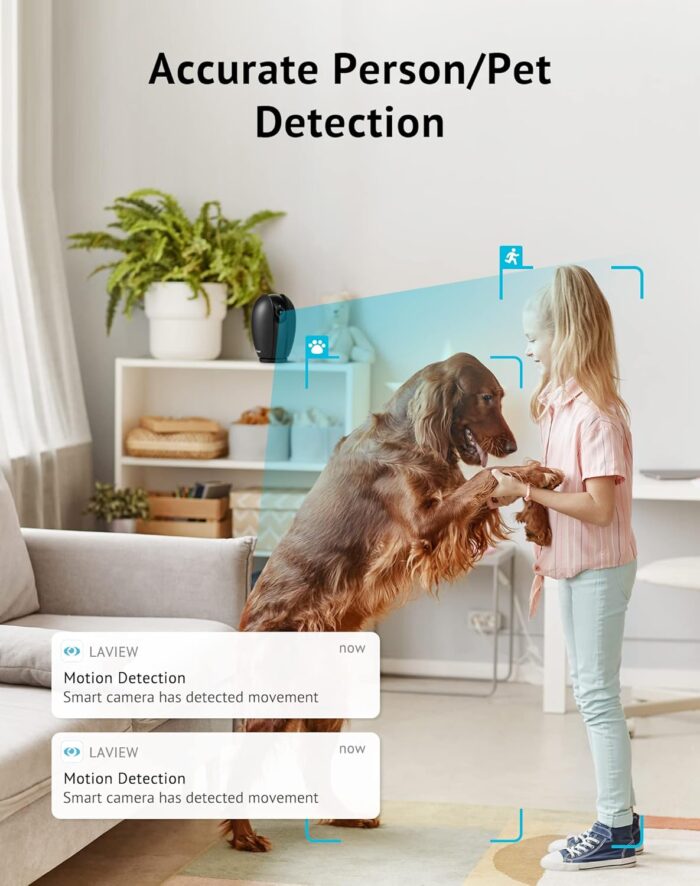 LaView Indoor Security Camera, 1080P Home Security Camera with Sound & Motion Detection, 360° Baby Monitor with Phone App, WIFI Pet Camera,2-Ways Audio, Night Vision,SD&Cloud storage, Works with Alexa - Image 5