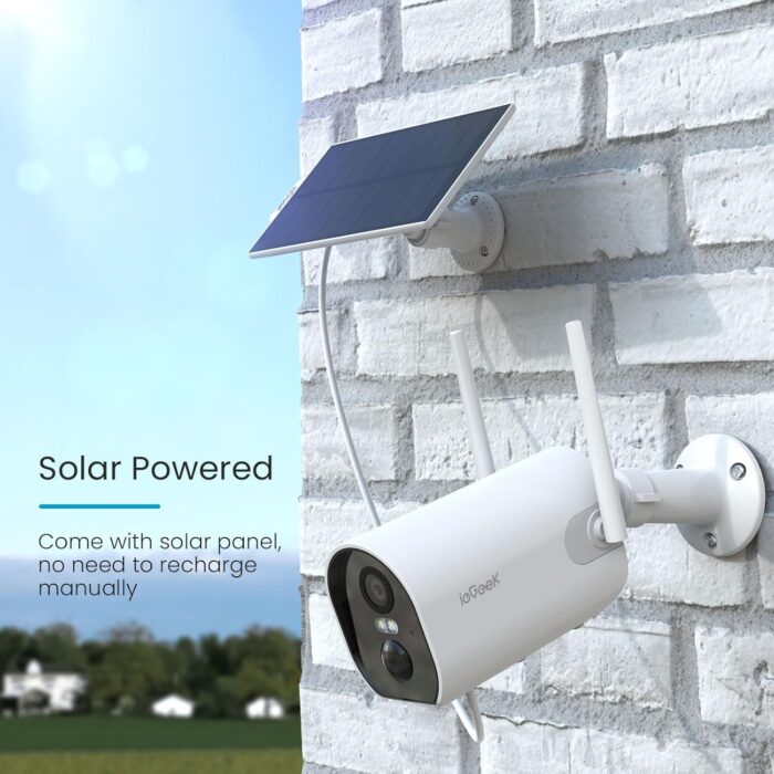 2K Solar Camera Security Outdoor with Spotlight & Siren, AI Detection Wireless Cameras for Home Security, 3MP Color Night Vision/2-Way Talk/Compatible with Alexa - Image 2