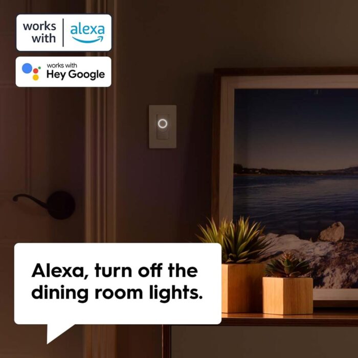 GE CYNC Smart Dimmer Light Switch, No Neutral Wire Required, Bluetooth and 2.4 GHz WiFi 3-Wire Switch, Works with Amazon Alexa and Google Home, White (1 Pack) - Image 5