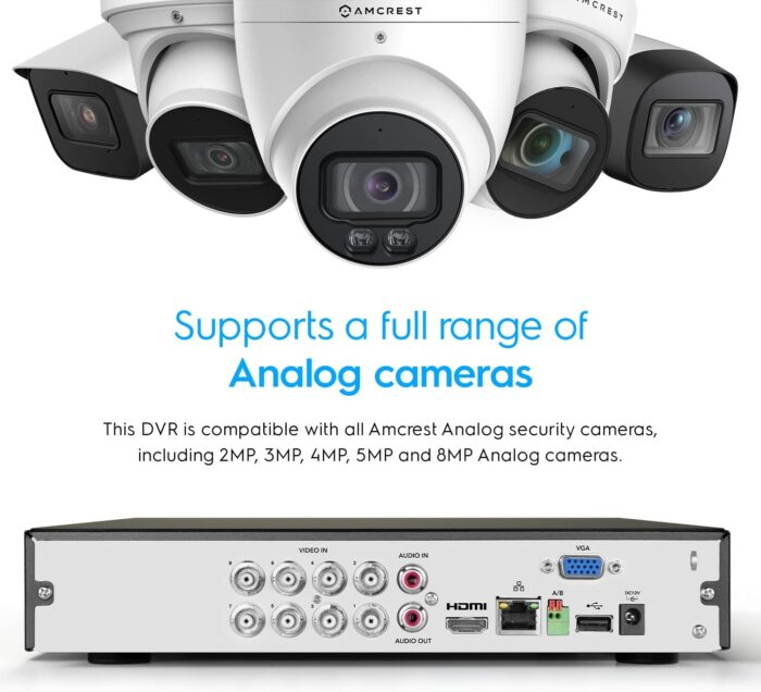 Amcrest 5MP UltraHD 8 Channel DVR Security Camera System Recorder, 5MP Security DVR for Analog Security Cameras, Remote Smartphone Access, HDD & Cameras NOT Included (AMDV5M8) - Image 5