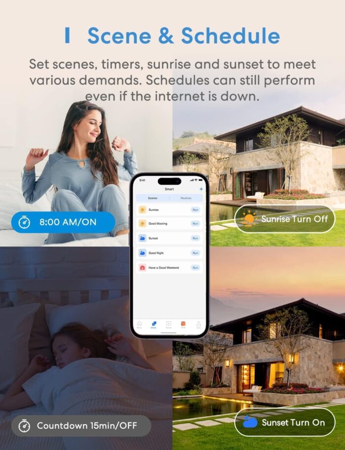 Meross Smart Light Switch Supports Apple HomeKit, Siri, Alexa, Google Assistant & SmartThings, 2.4GHz Wi-Fi Light Switch, Neutral Wire Required, Single Pole, Remote Control Schedule, 1 Pack,White - Image 8